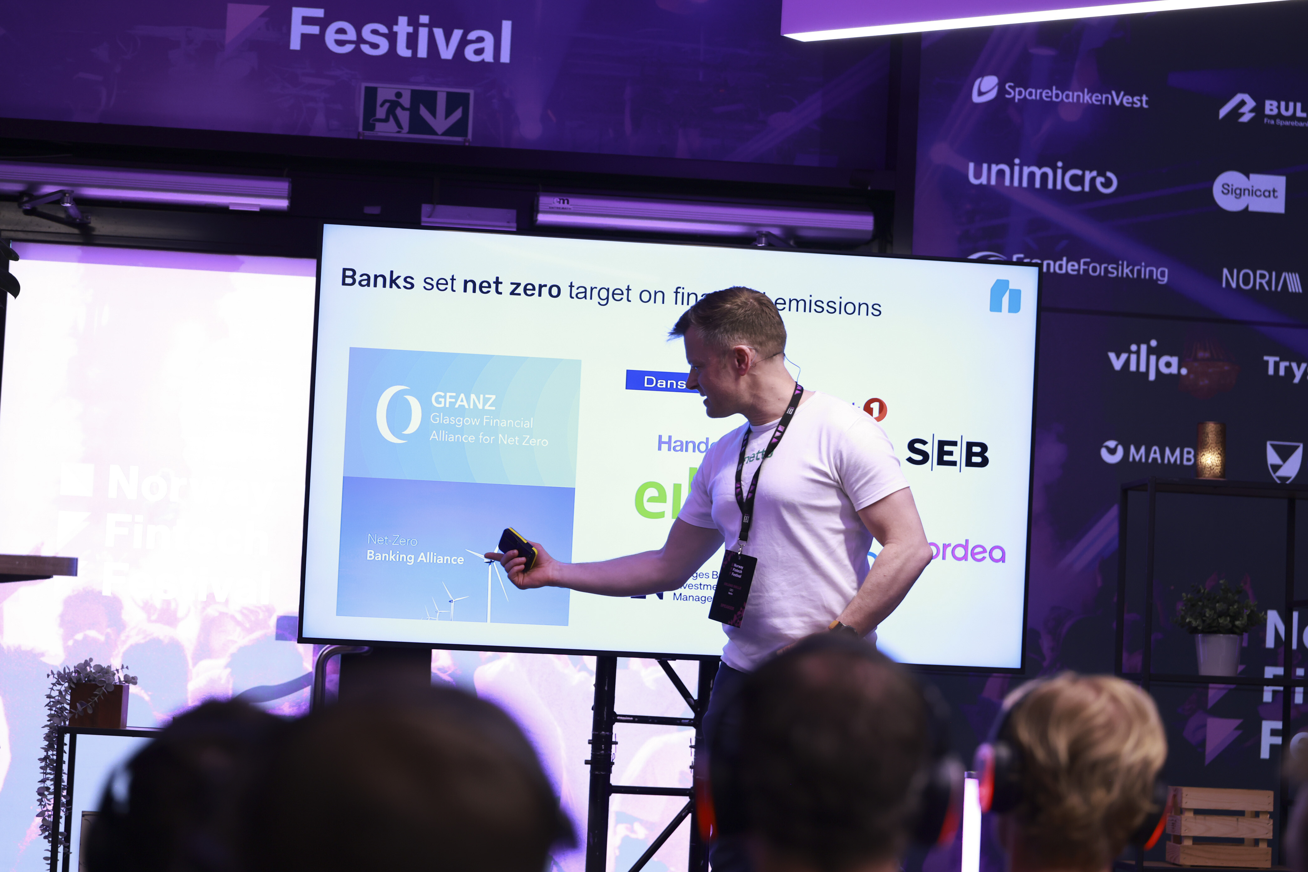 Netto's Erlend Bolle speaks at the Norwegian Fintech Festival in Bergen 2025