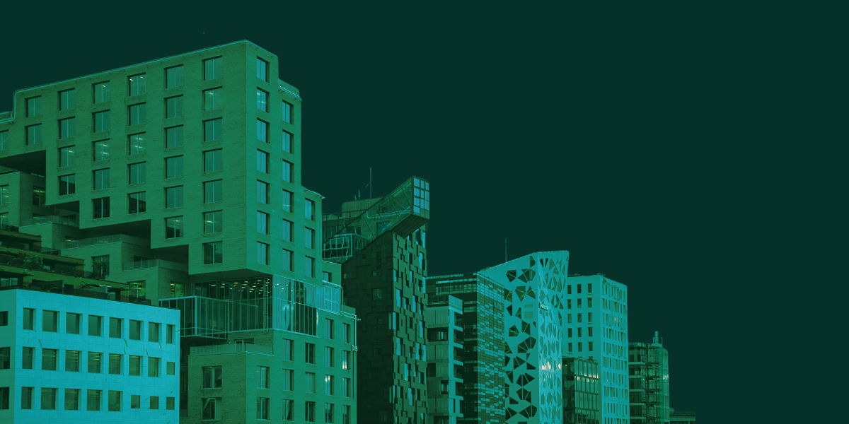 Cashflow image with buildings in green